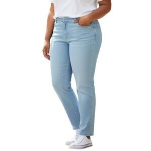 J Jill Denim Ankle Trousers Slim Leg Light Blue Women's Size 18‎